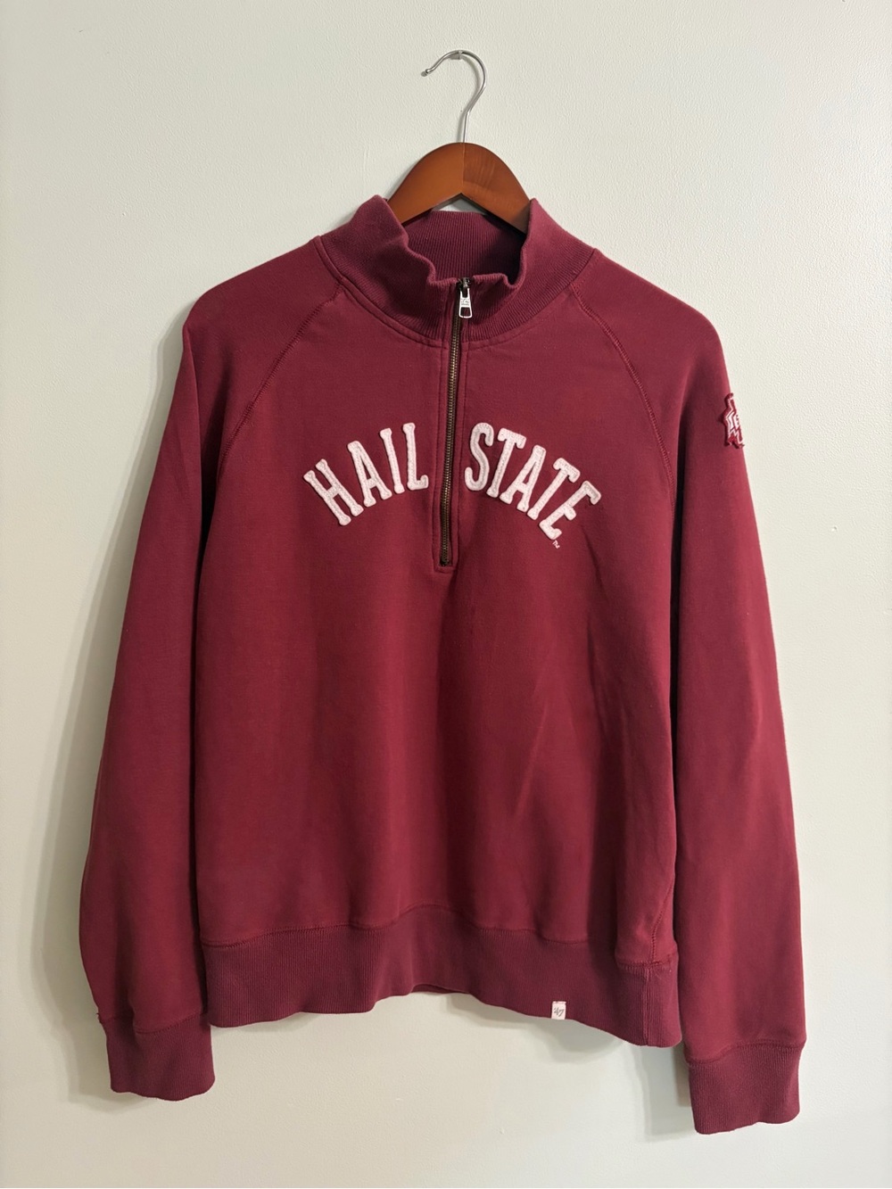 47 “Hail State” Maroon Cowl Quarter-Zip Sweatshirt